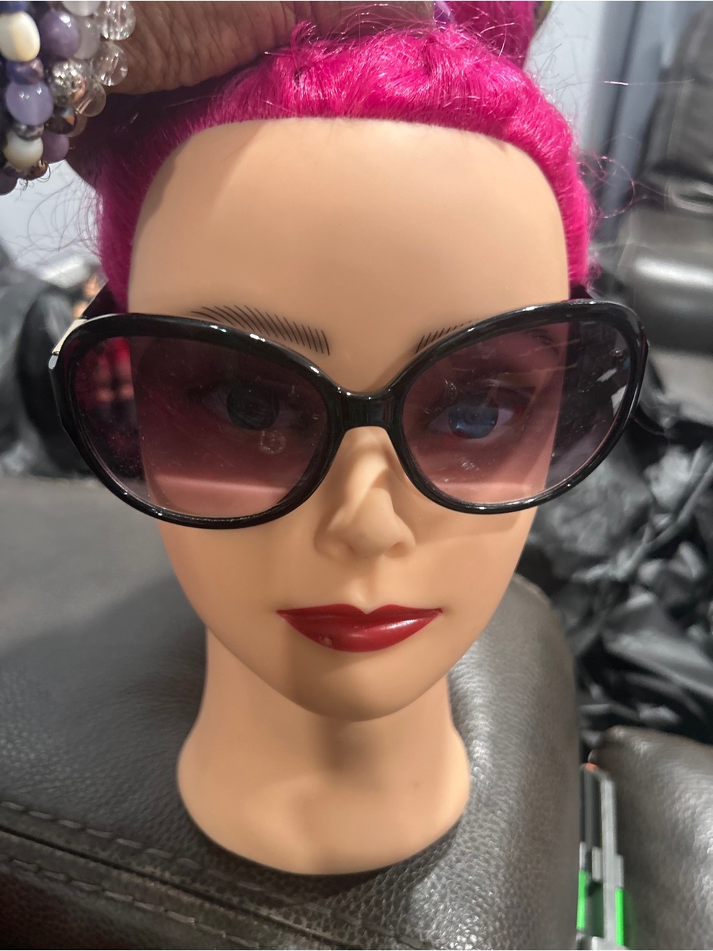 Black Oversized Sunglasses with Gradient Lenses